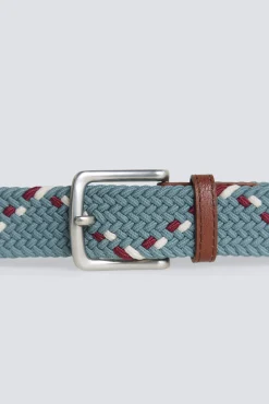 Best Springfield Ceinture tressée unie à zigzag contrastant bleu