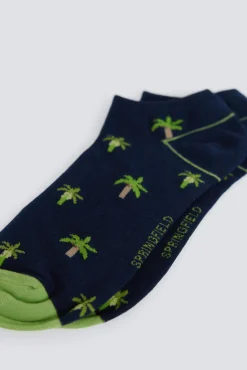 Sale Springfield Chaussette cheville palmier bleu