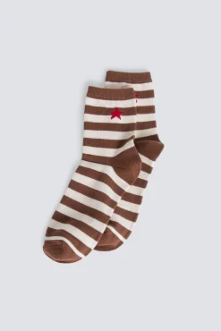 Outlet Springfield Chaussette longue à rayures étoile marron