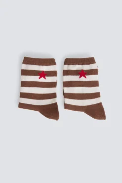 Outlet Springfield Chaussette longue &agrave; rayures &eacute;toile marron