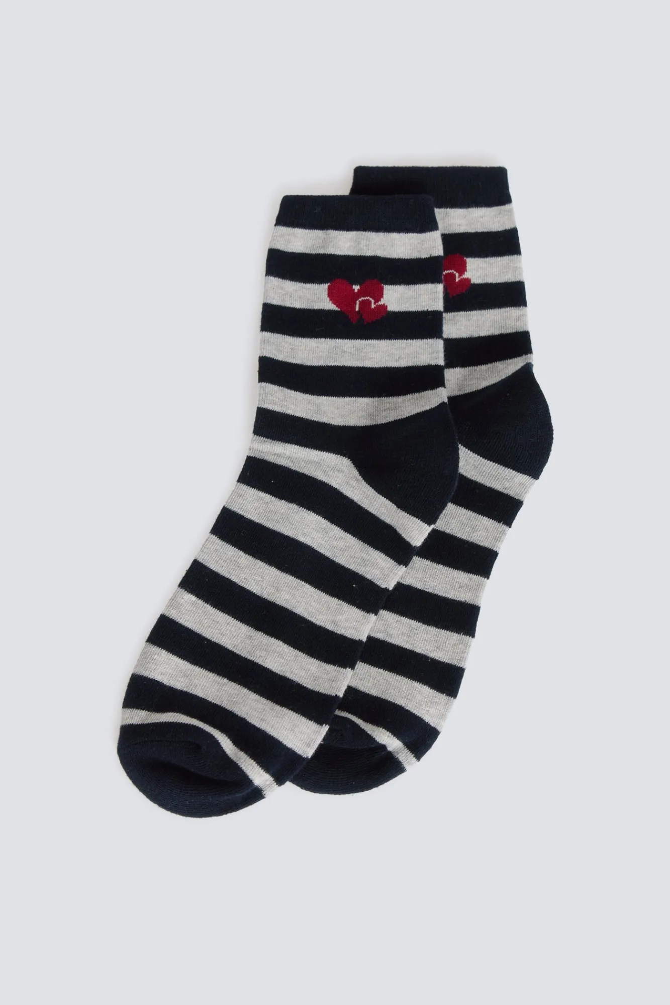 Online Springfield Chaussette longue à rayures cœurs gris