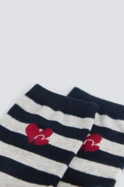 Online Springfield Chaussette longue &agrave; rayures c&oelig;urs gris