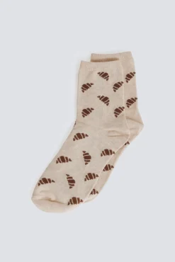 Sale Springfield Chaussette longue à motifs croissants nude