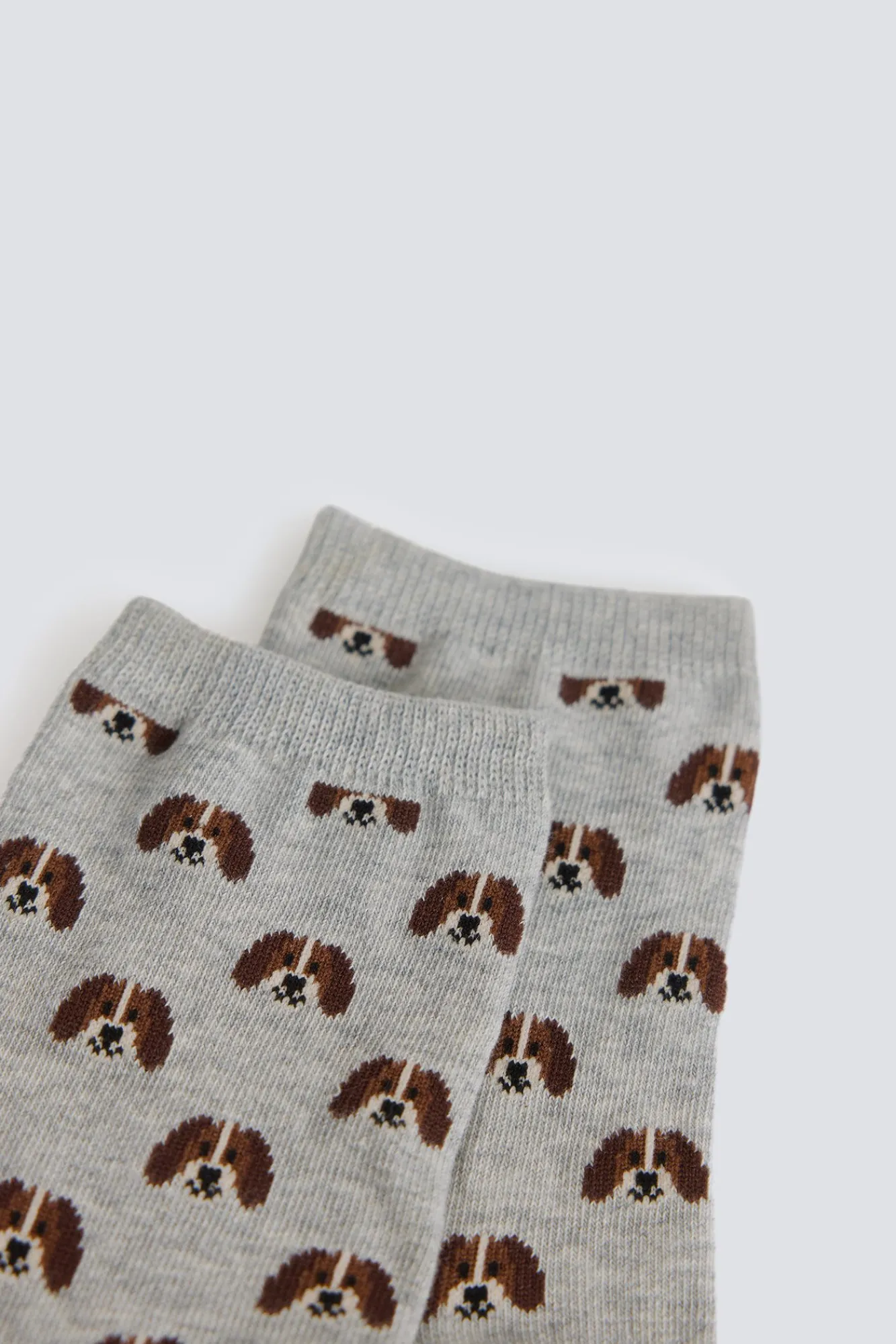 New Springfield Chaussette longue à motifs chiens gris