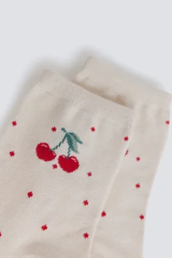 Hot Springfield Chaussettes longues &agrave; cerises marron
