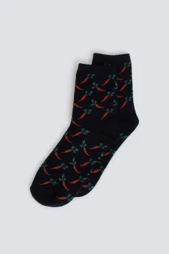 Discount Springfield Chaussettes longues à motifs carottes bleu