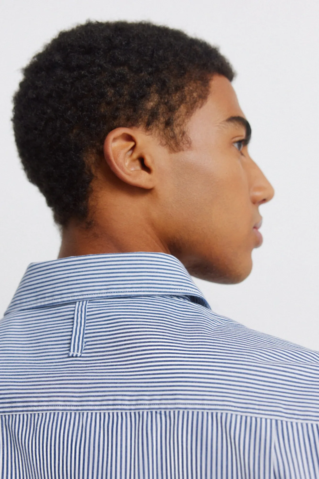 New Springfield Chemise à rayures brodée sur la poche bleu