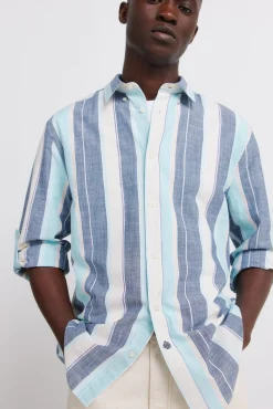 Outlet Springfield Chemise &agrave; rayures en coton bleu
