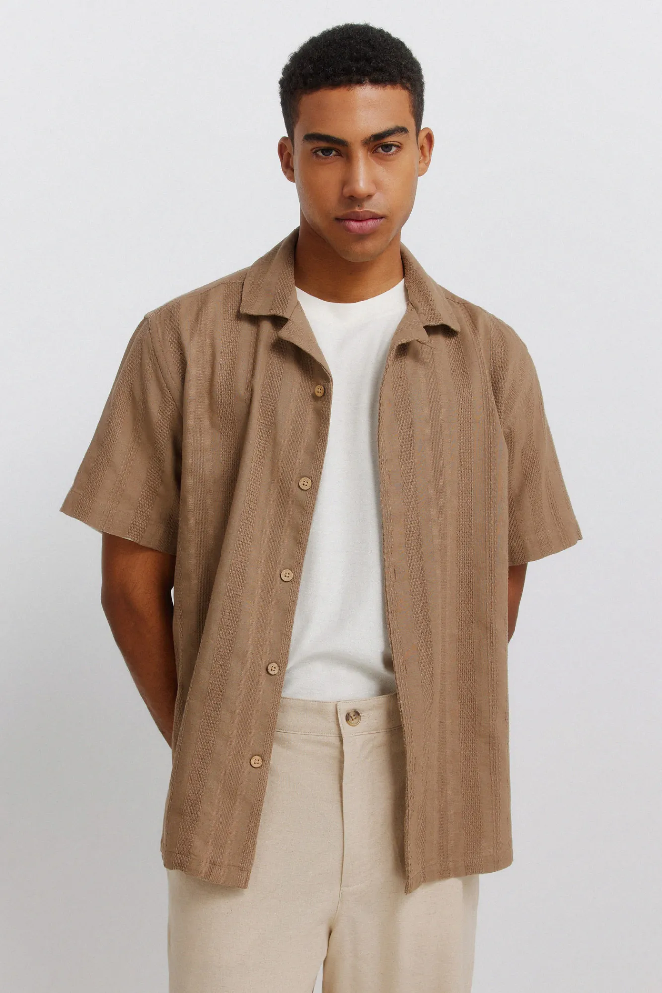 Springfield Chemise bowling manches courtes jacquard