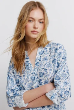 Outlet Springfield Chemise col mao effet lin