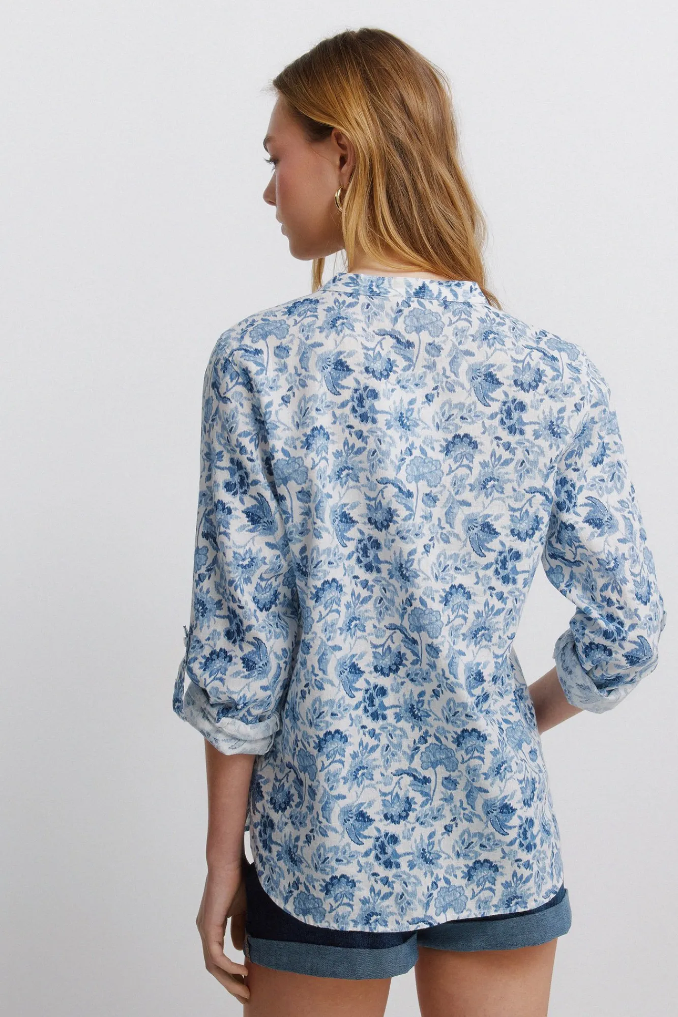 Outlet Springfield Chemise col mao effet lin
