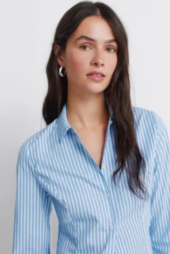 Outlet Springfield Chemise en coton cintrée bleu