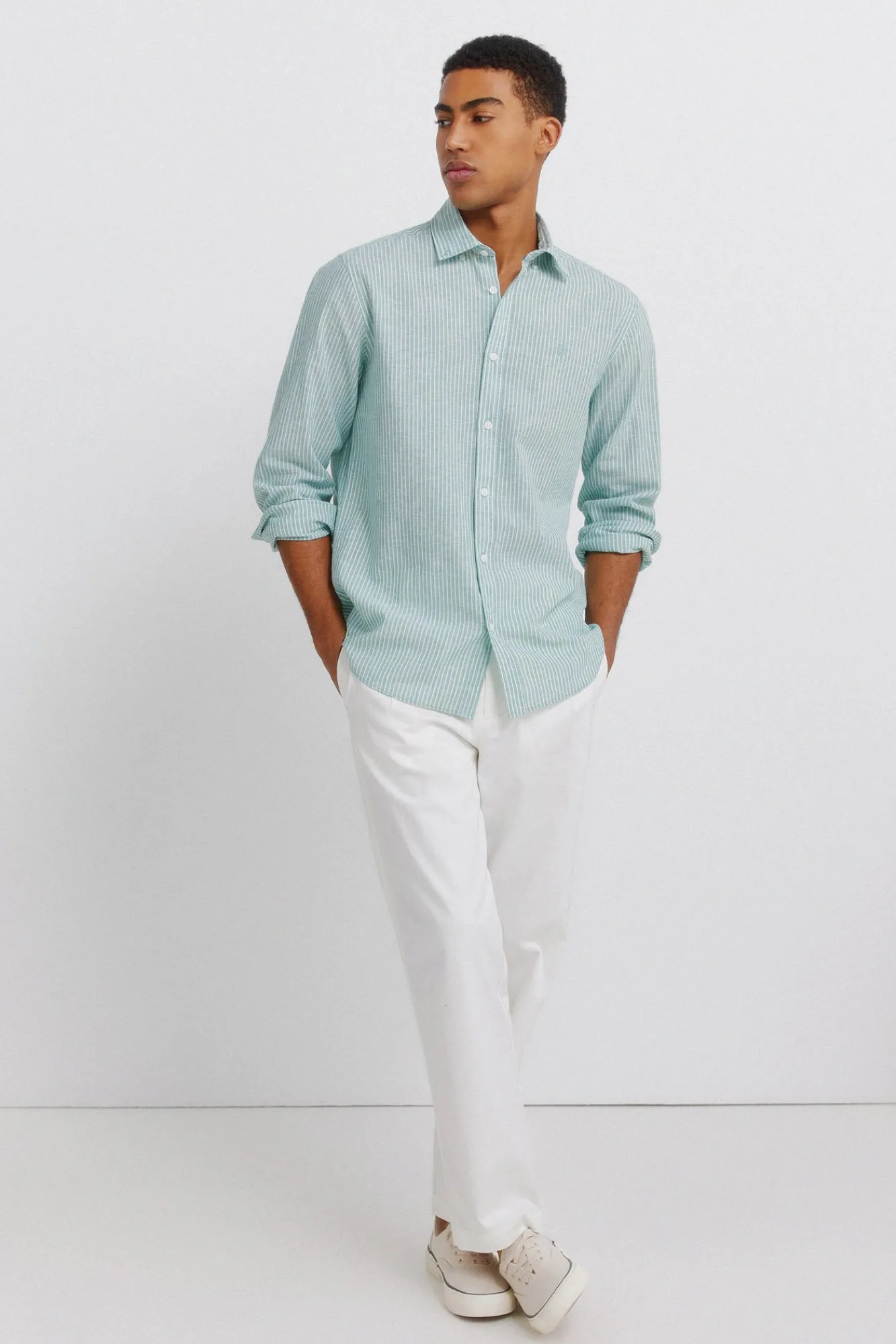 Sale Springfield Chemise en lin à rayures