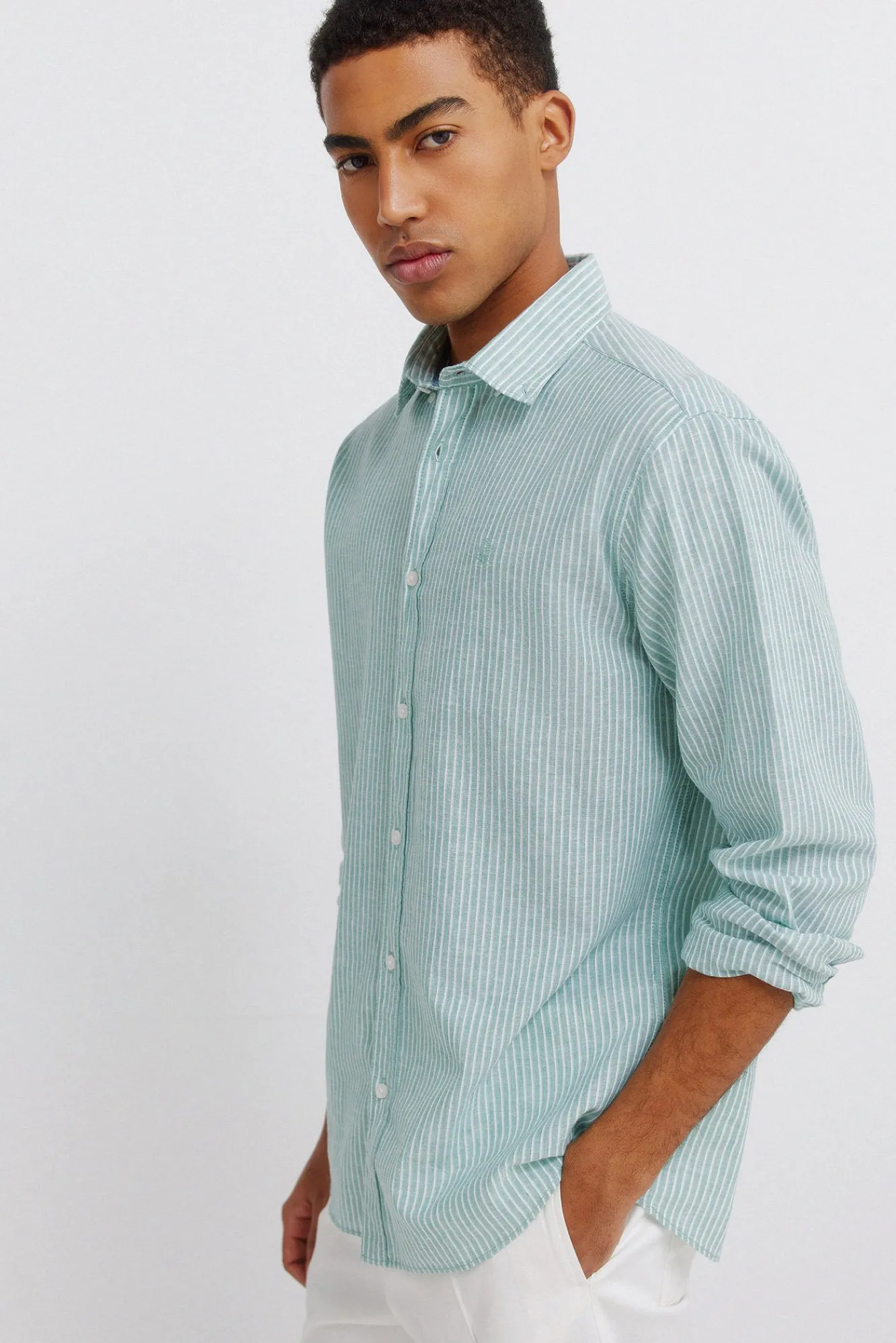 Sale Springfield Chemise en lin à rayures