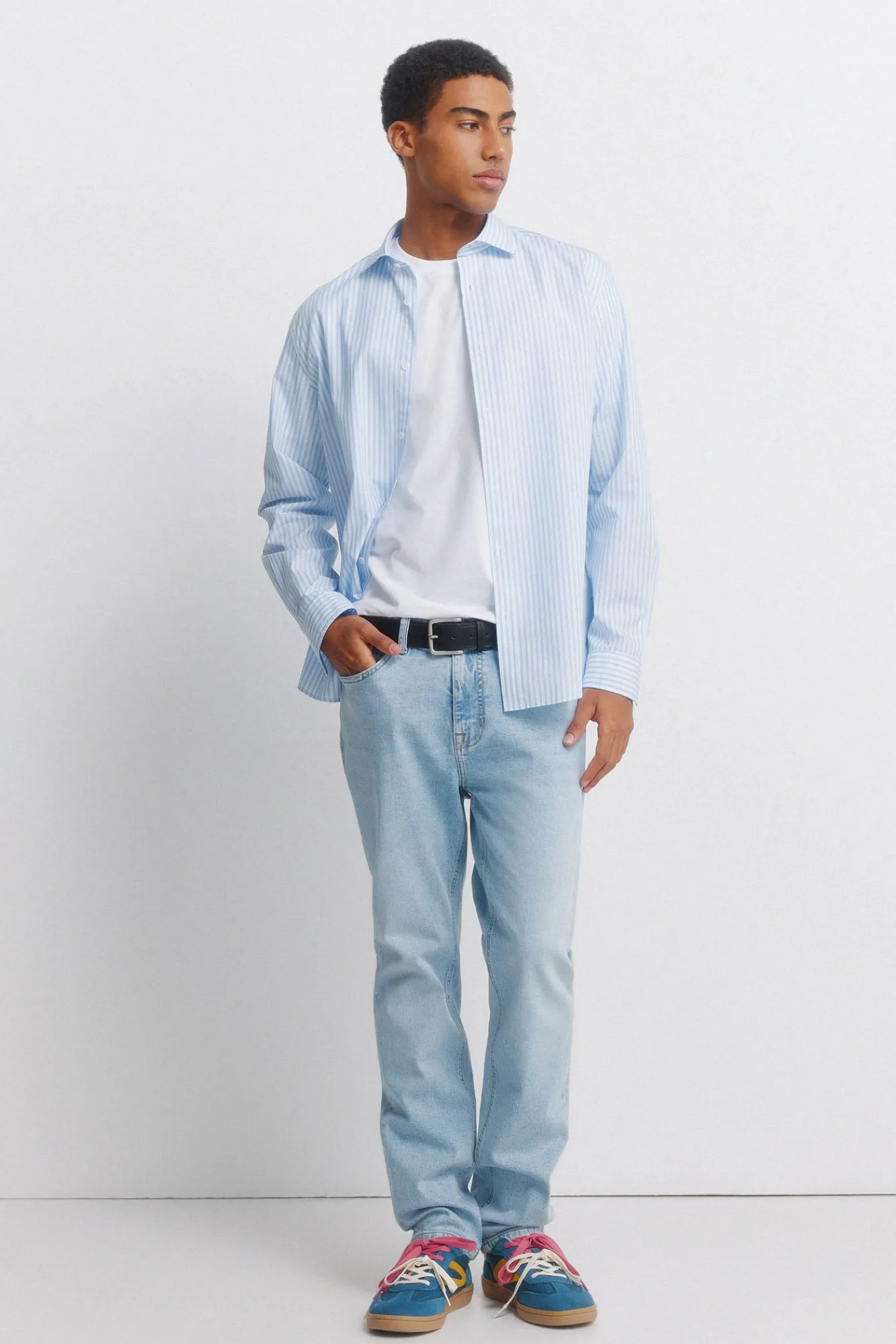 Sale Springfield Chemise en popeline bleu