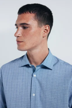 New Springfield Chemise en popeline bleu
