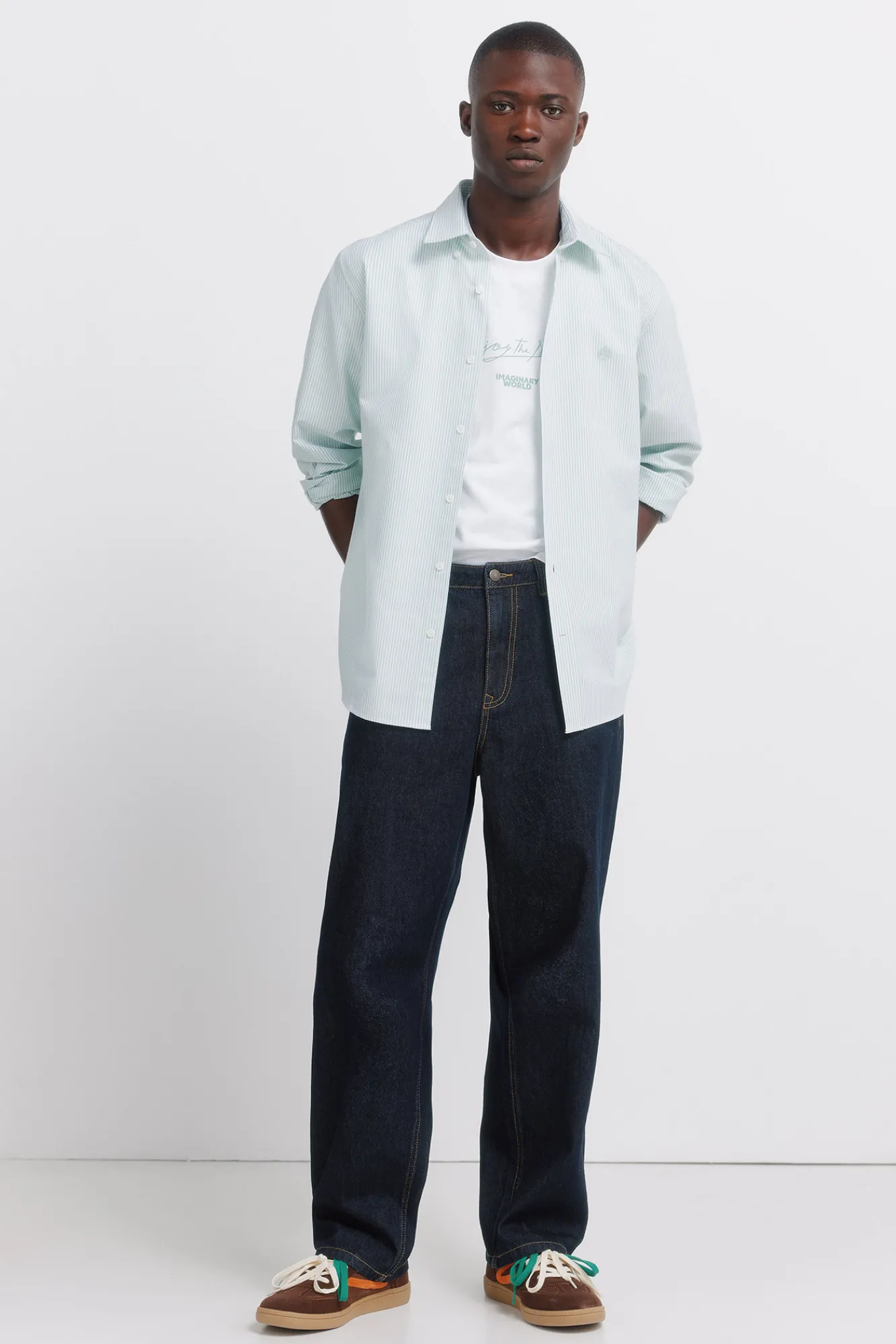 Clearance Springfield Chemise oxford à rayures infroissable