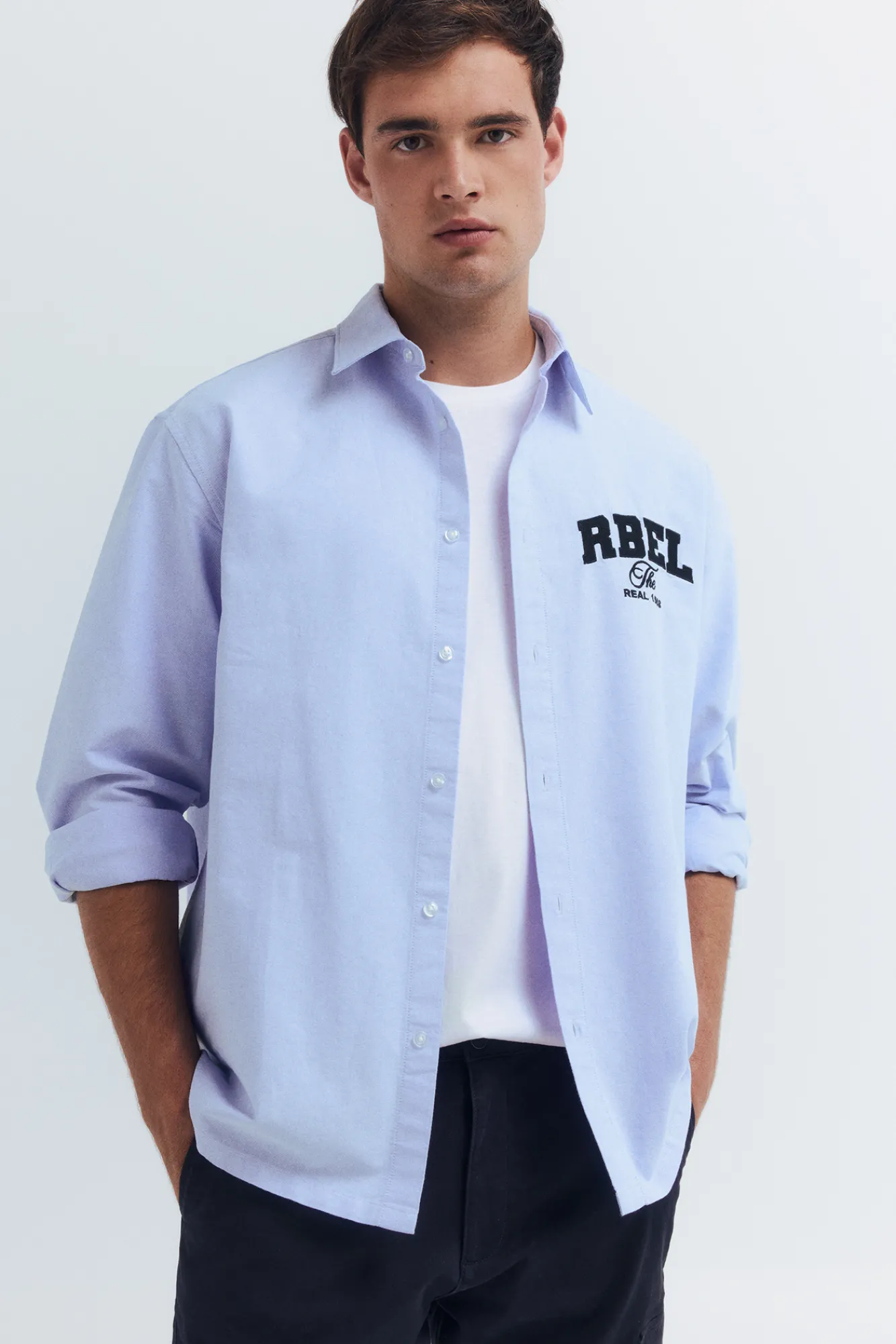 Outlet Springfield Chemise Oxford brodée bleu