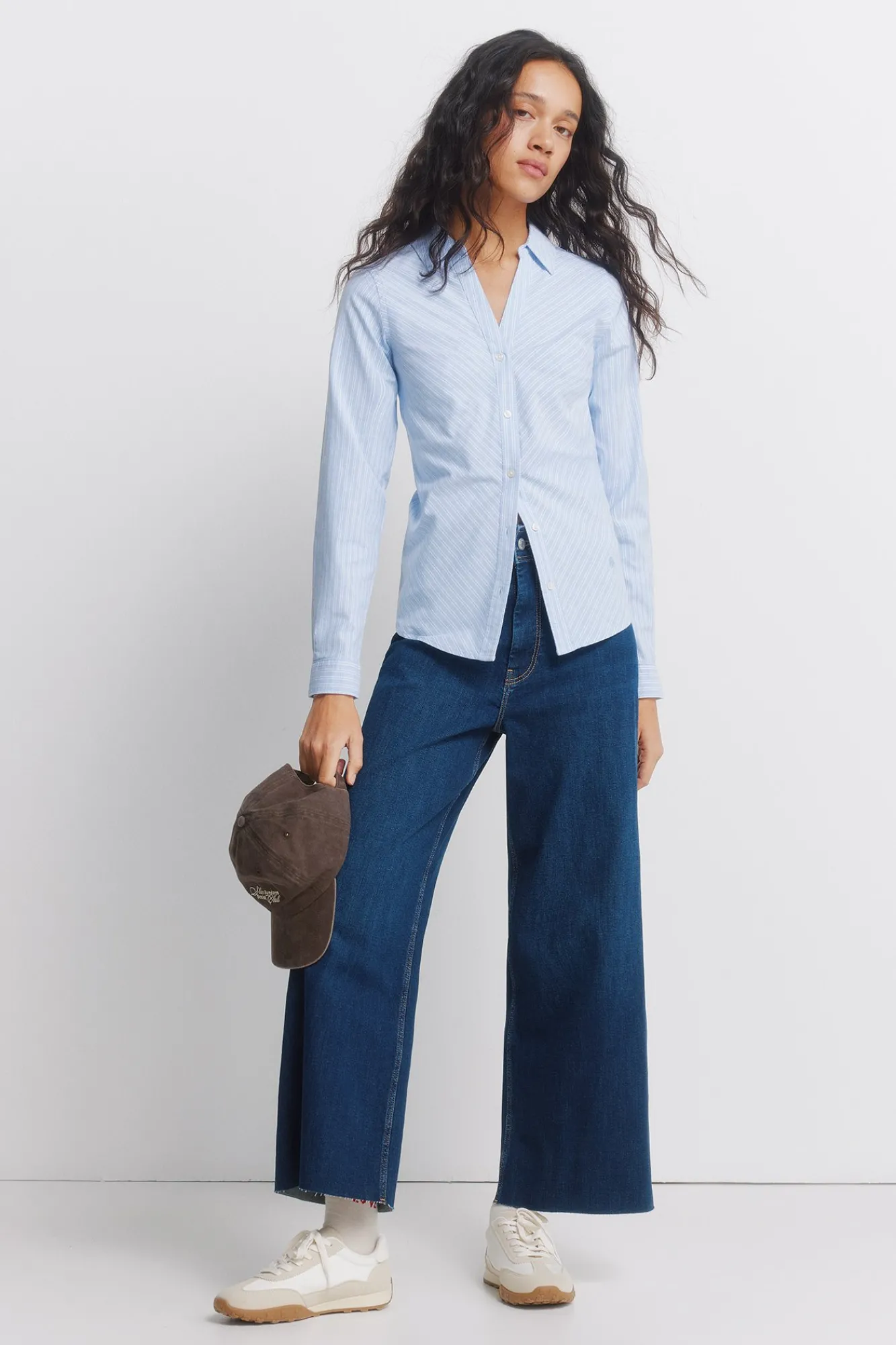 Springfield Chemise Oxford en coton à col en V