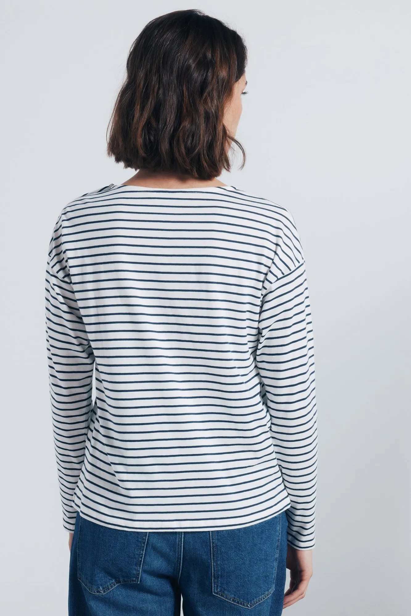 New Springfield Chemise rayures à boutons sur les épaules blanc