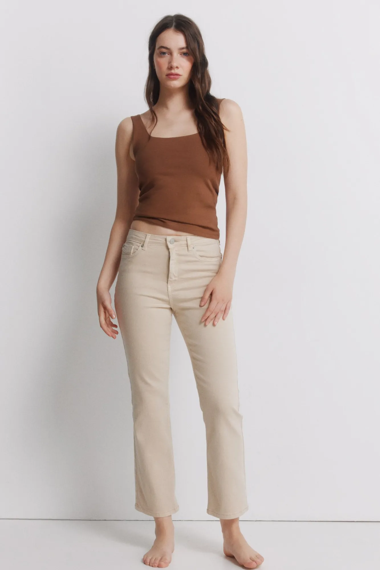 New Springfield Couleur du jeans Kick Flare marron