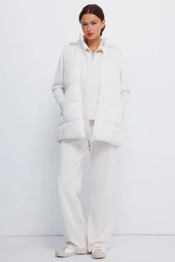 Hot Springfield Gilet &agrave; capuche en polyester recycl&eacute; blanc
