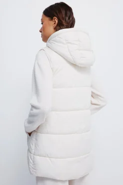 Hot Springfield Gilet &agrave; capuche en polyester recycl&eacute; blanc