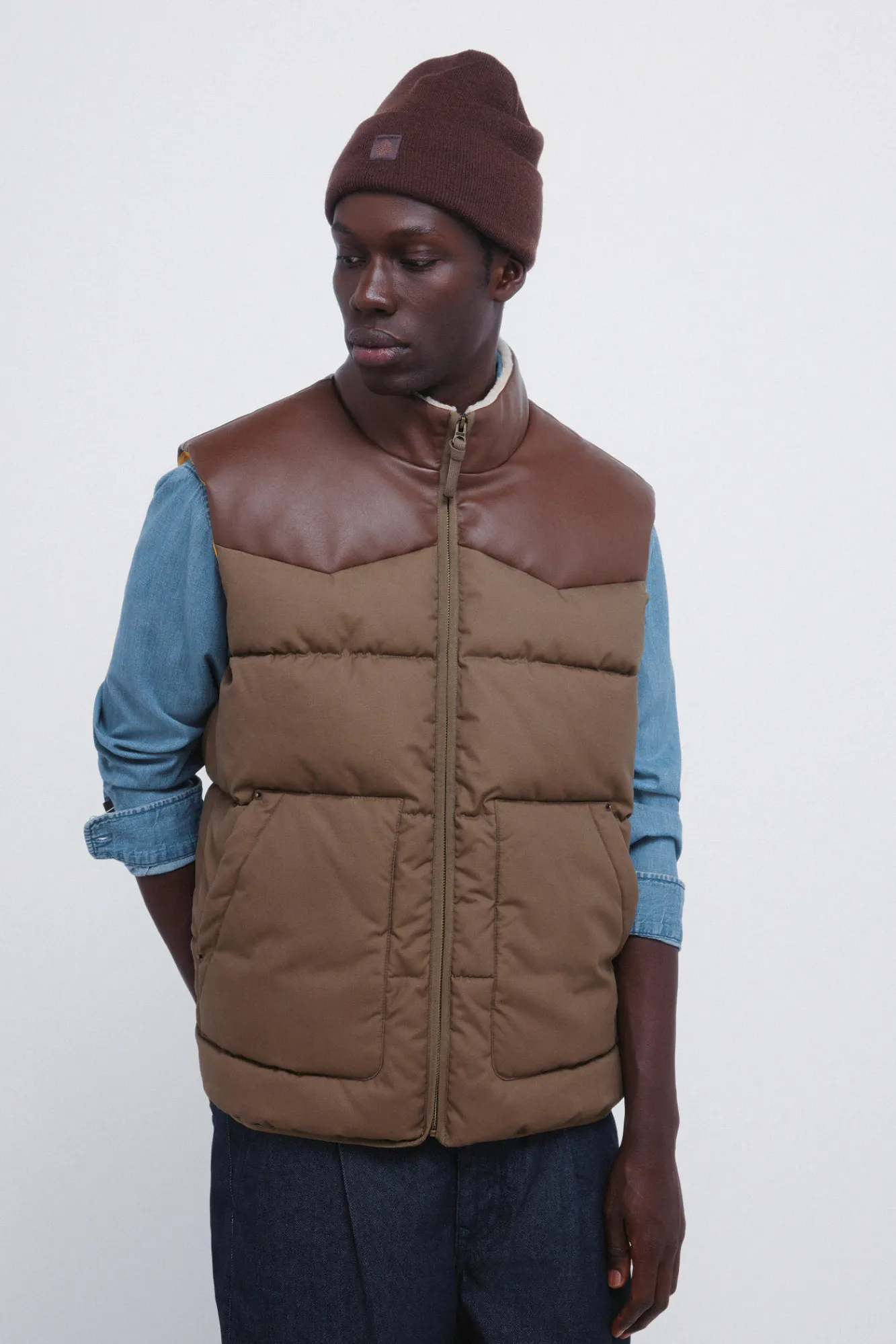 Discount Springfield Gilet matelassé contrasté imprimé