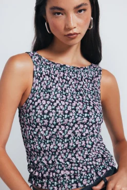 Best Springfield Haut ajusté à fleurs noir