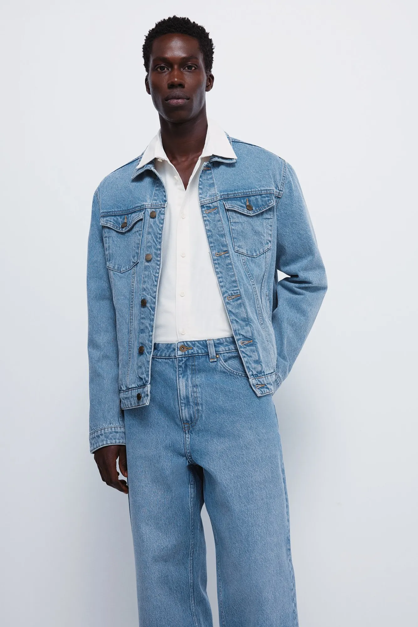 Sale Springfield Jean large à délavage moyen bleu