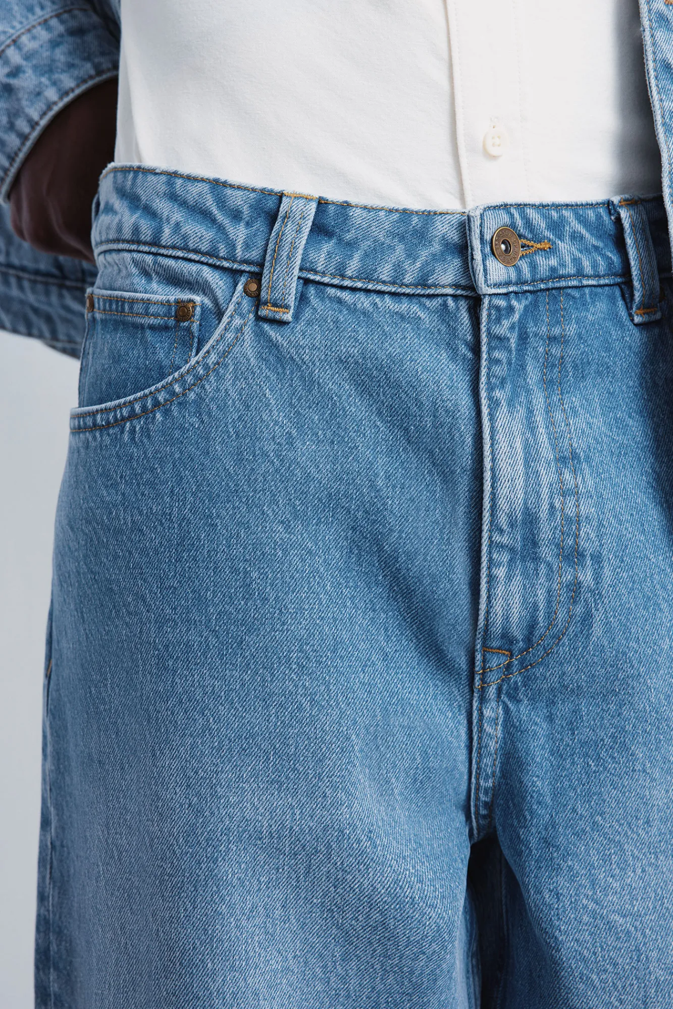 Sale Springfield Jean large à délavage moyen bleu