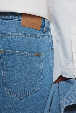 Sale Springfield Jean large à délavage moyen bleu