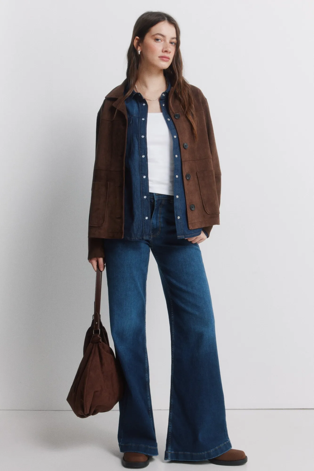 Online Springfield Jeans amples taille haute bleu