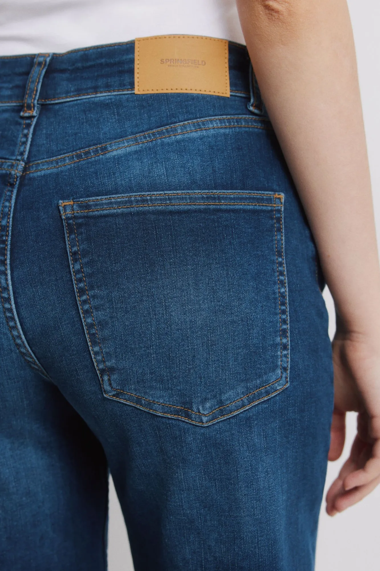 Online Springfield Jeans amples taille haute bleu