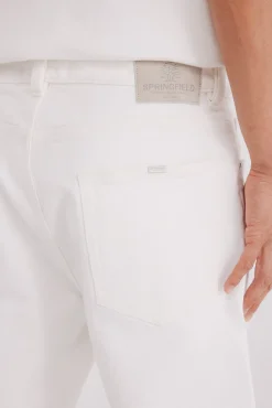 Clearance Springfield Jeans blanc coupe droite beige