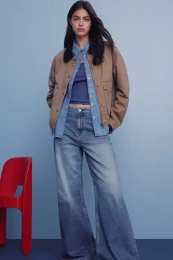 Hot Springfield Jeans confort super large bleu