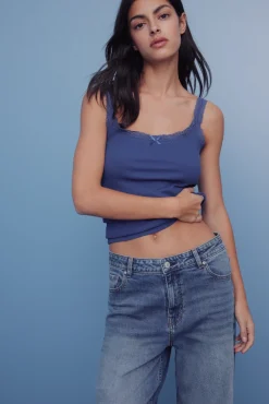 Hot Springfield Jeans confort super large bleu