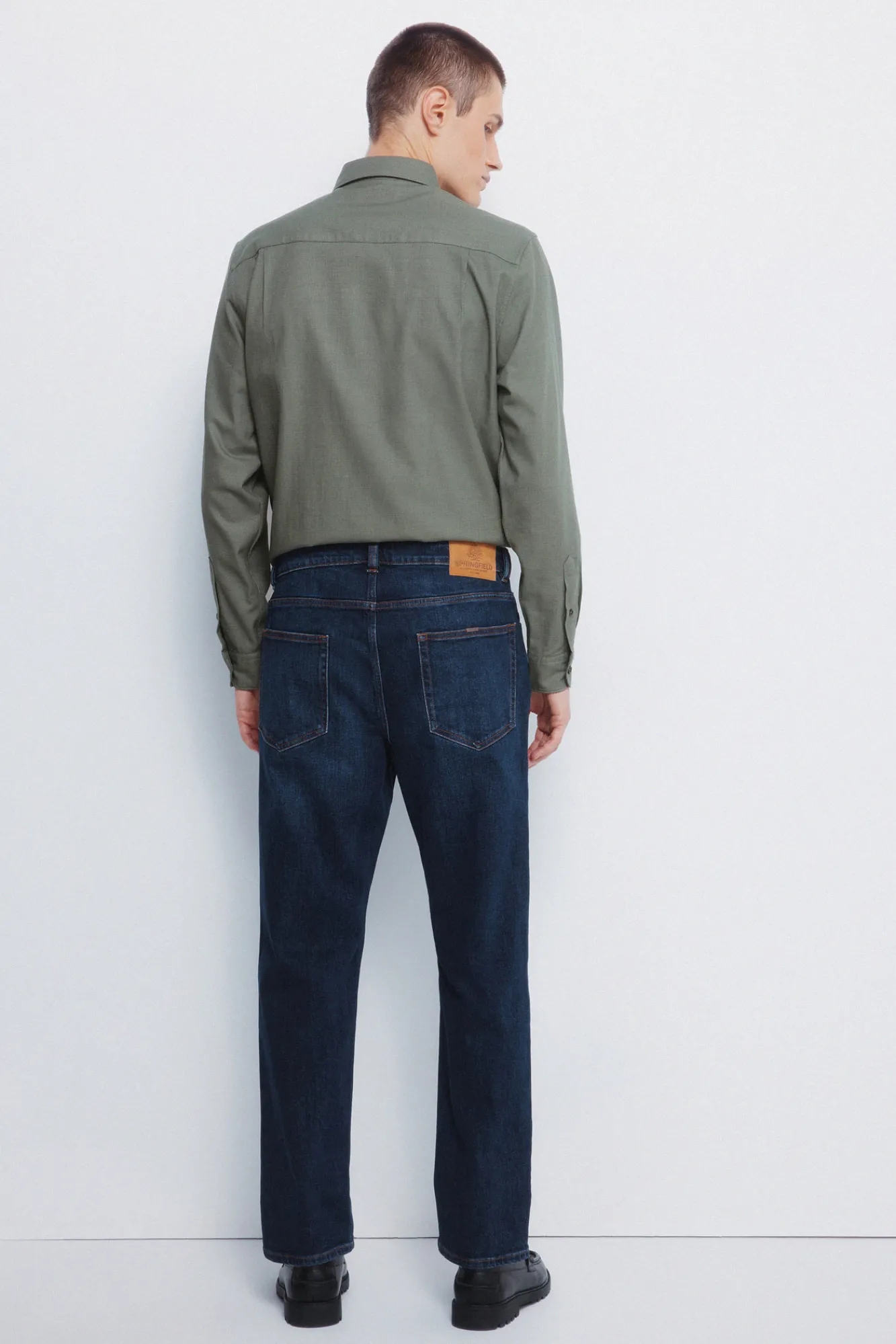 Best Springfield Jeans coupe droite délavé foncé bleu