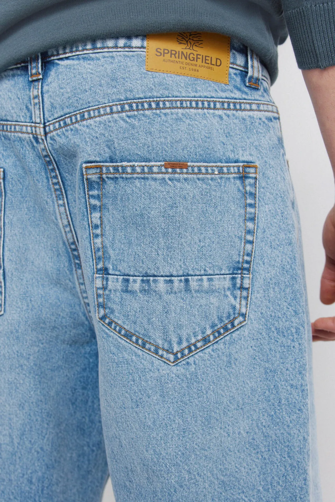 Hot Springfield Jeans coupe large surteint bleu