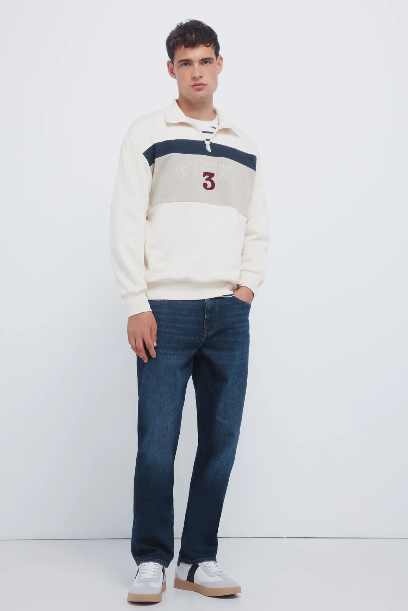Clearance Springfield Jeans coupe régulière délavé foncé bleu