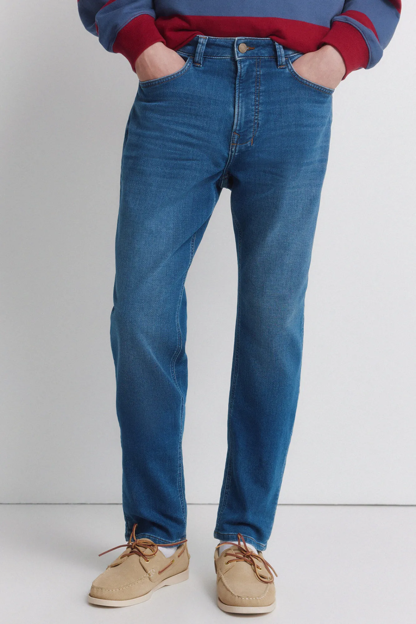 Outlet Springfield Jeans coupe slim délavé moyen bleu