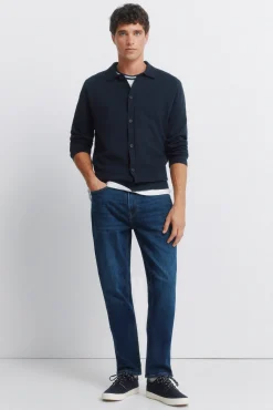 New Springfield Jeans délavage foncé slim fit bleu