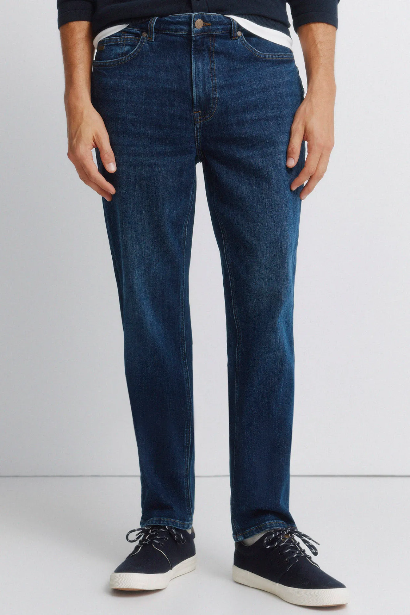 New Springfield Jeans délavage foncé slim fit bleu
