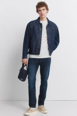 Outlet Springfield Jeans délavage foncé slim fit bleu