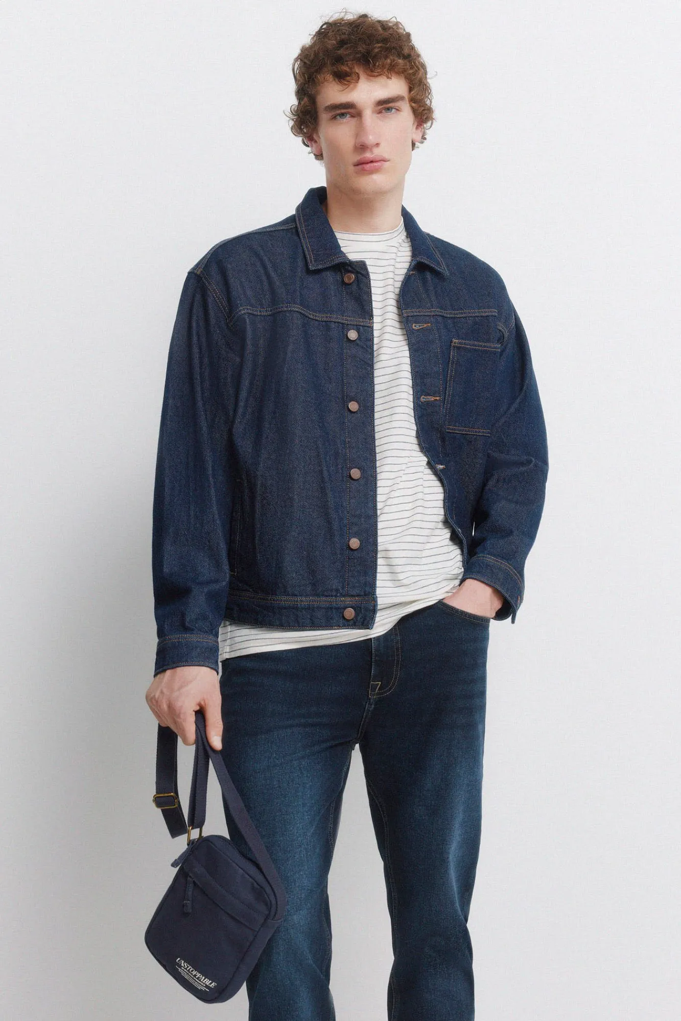 Outlet Springfield Jeans délavage foncé slim fit bleu