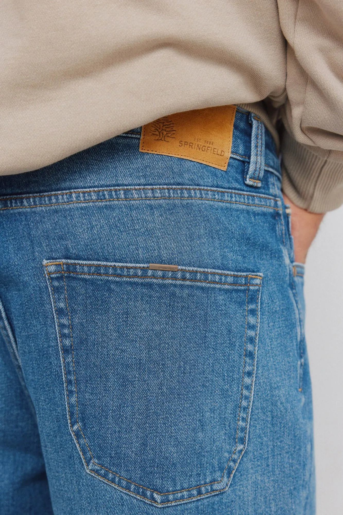 Hot Springfield Jeans délavage moyen regular fit bleu