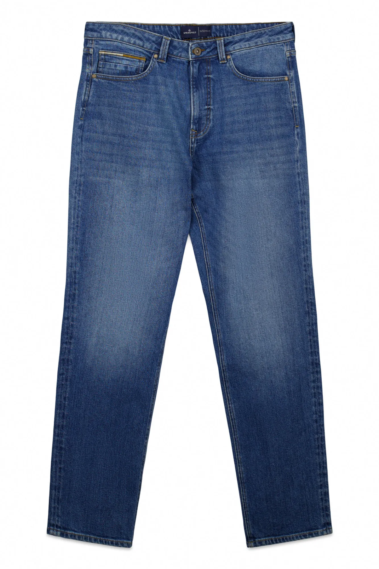 Hot Springfield Jeans délavage moyen regular fit bleu