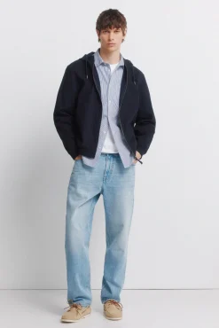 New Springfield Jeans d&eacute;lav&eacute; moyen clair coupe droite bleu