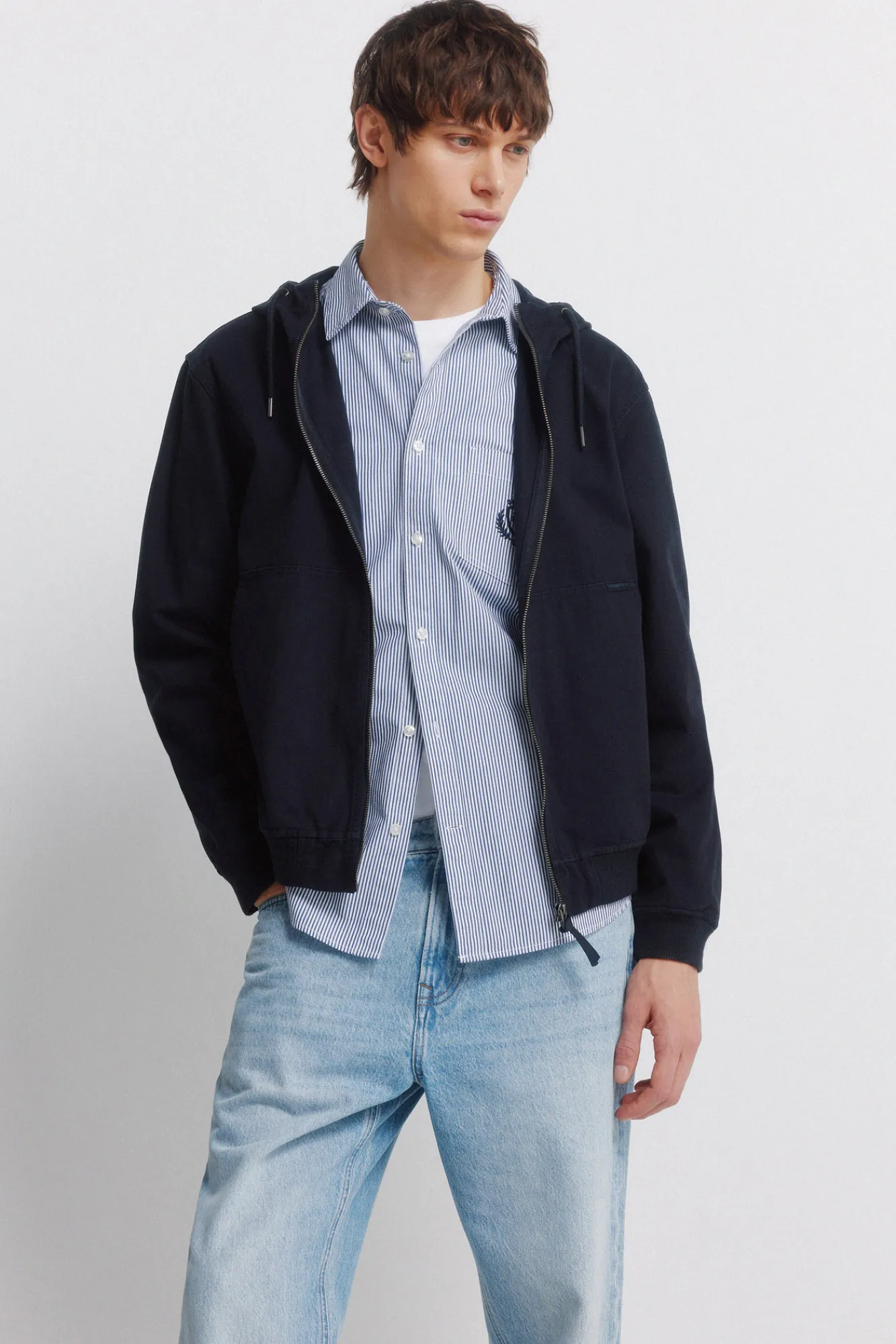 New Springfield Jeans délavé moyen clair coupe droite bleu