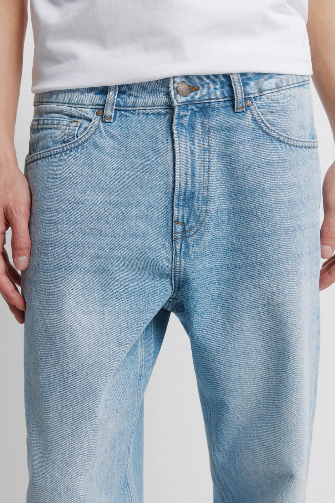 New Springfield Jeans délavé moyen clair coupe droite bleu